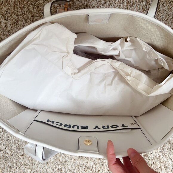 Tory Burch Tote Bag Gemini Link Canvas Patches - Picture 8 of 9